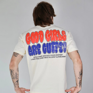 Good Girls Are Cuffed T Shirt - Creame