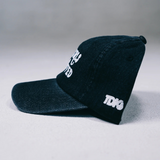 Good Girls Are Cuffed Adjustable Dad Cap - Black Denim