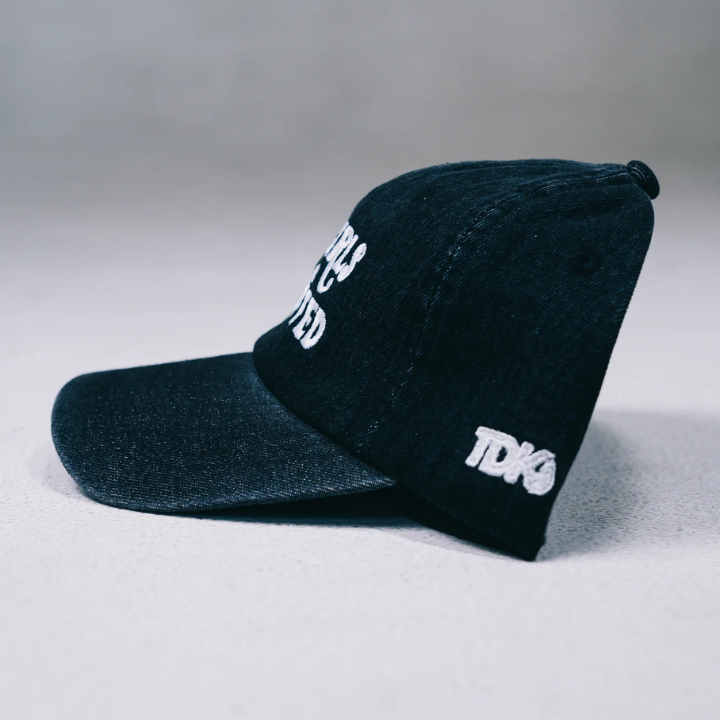 Good Girls Are Cuffed Adjustable Dad Cap - Black Denim