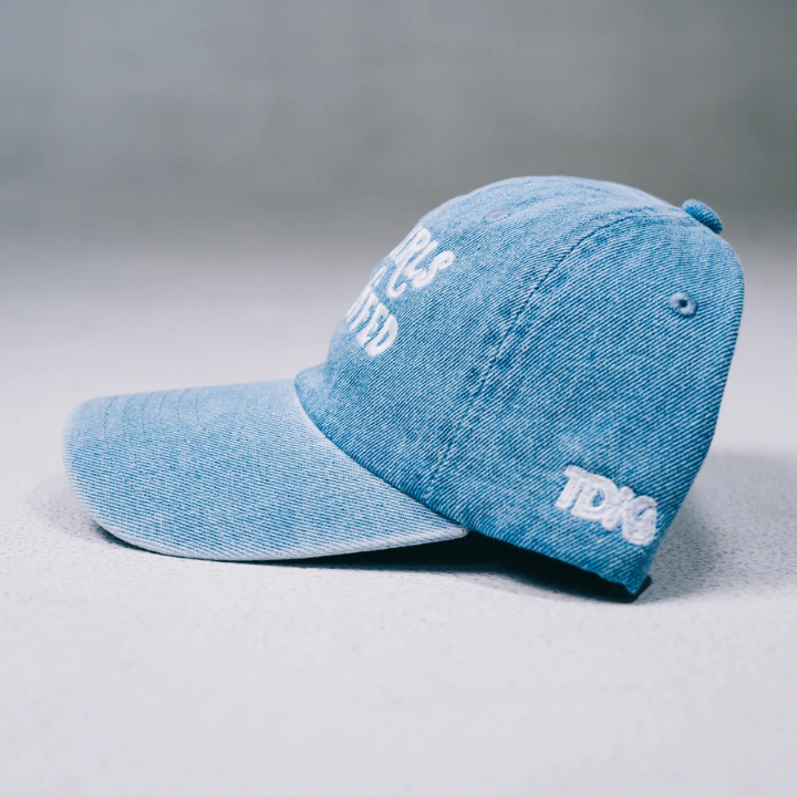Good Girls Are Cuffed Adjustable Dad Cap - Blue Denim