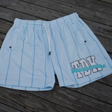 DRIPKIT PINSTRIPE BANNER LOGO SHORTS