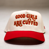 Good Girls Are Cuffed Curved Brim Snapback - Khaki/Red