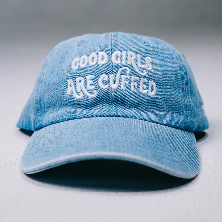 Good Girls Are Cuffed Adjustable Dad Cap - Blue Denim