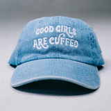 Good Girls Are Cuffed Adjustable Dad Cap - Blue Denim