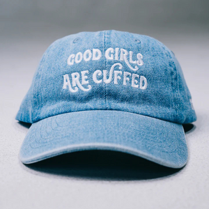 Good Girls Are Cuffed Adjustable Dad Cap - Blue Denim