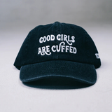 Good Girls Are Cuffed Adjustable Dad Cap - Black Denim