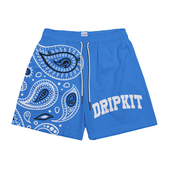 DRIPKIT PAISLEY SHORTS - CAROLINA BLUE
