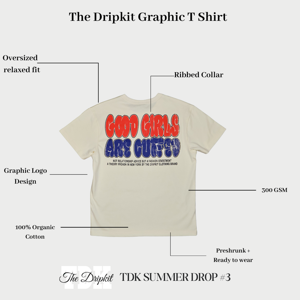 Good Girls Are Cuffed T Shirt - Creame