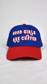 NYG INSPIRED GOOD GIRLS ARE CUFFED CAP - BLUE/ RED